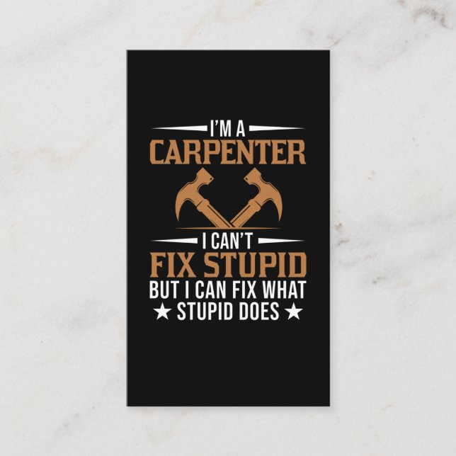Funny Carpenter Dad Woodworking Husband Craftsman Visitkort (Framsida)