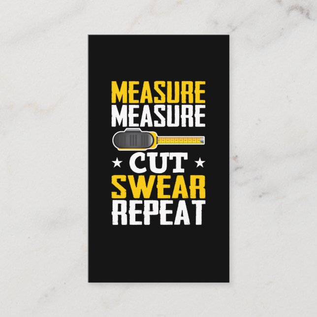 Funny Carpenter Woodworking Joke Handyman Visitkort (Framsida)