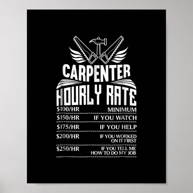 Funny Carpenter Woodworking Underbar Gift Pappa Poster (Framsidan)