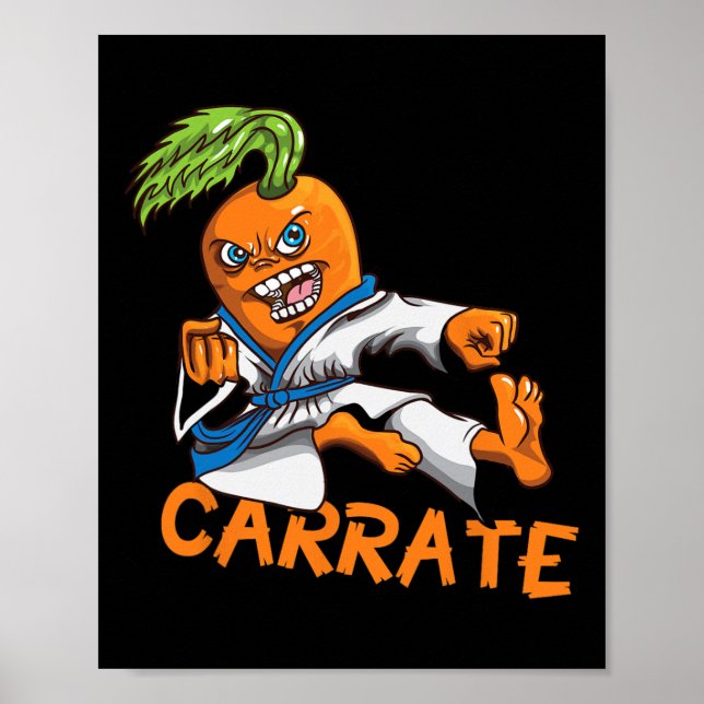 Funny Carrate Carrot Karate Mail Martial Arts Mart Poster (Framsidan)