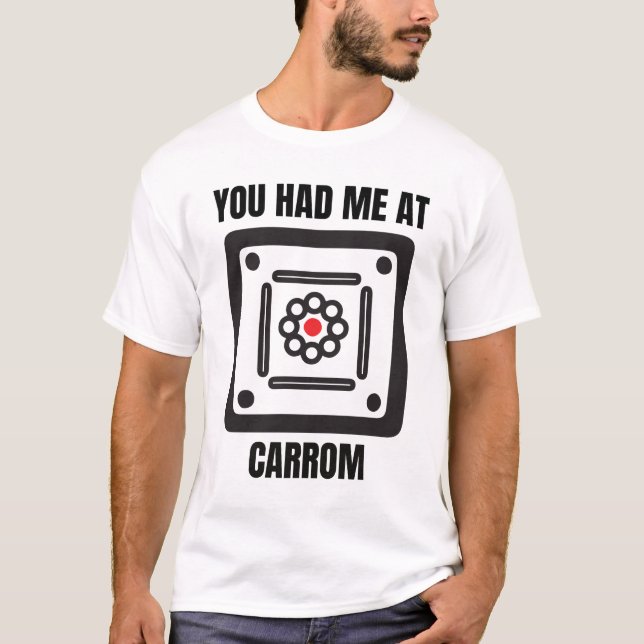 Funny carrom board player t shirt (Framsida)