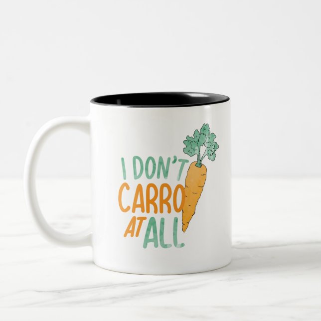 Funny Carrot Pun Art Food Jokes Carrot Art Design Två-Tonad Mugg (Vänster)