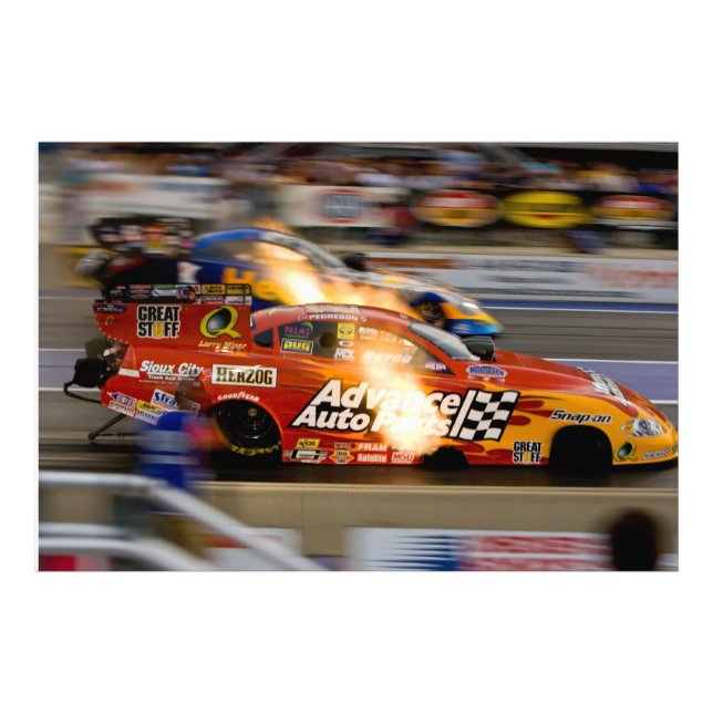 Funny Cars Drag-Tävla Fototryck (Framsidan)