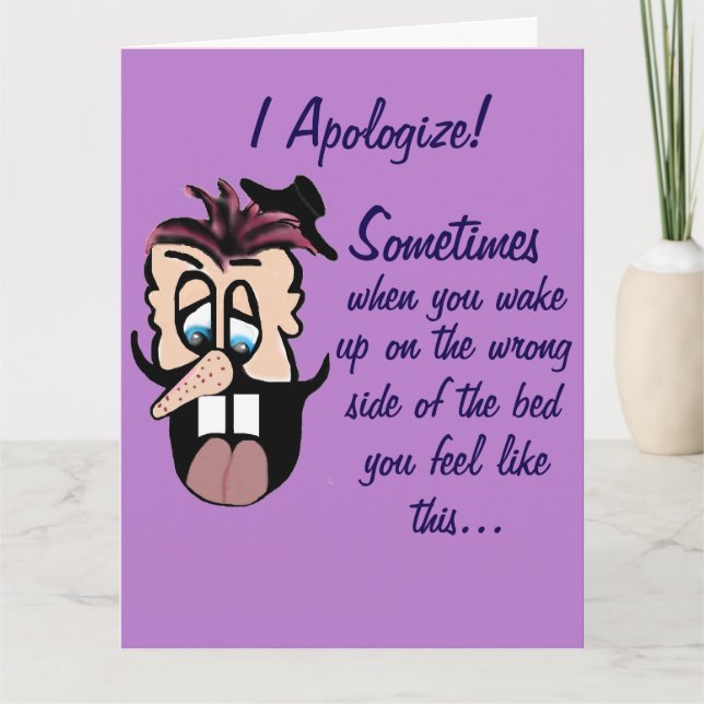 Funny Cartoon Apology  Kort (Framsida)