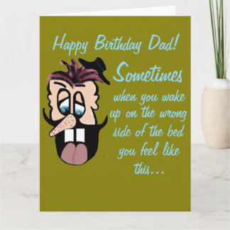 Funny Cartoon Caricature Happy Birthday Dad! Card Kort