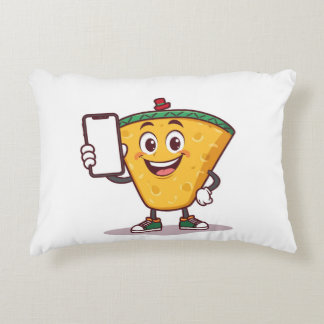 Funny Cartoon Character with Phone – Throw Pillow Prydnadskudde