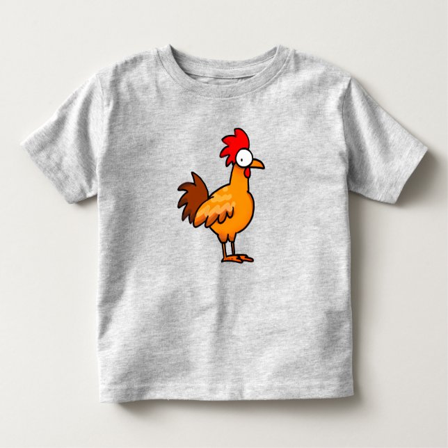 Funny Cartoon Chicken Illustration T Shirt (Framsida)