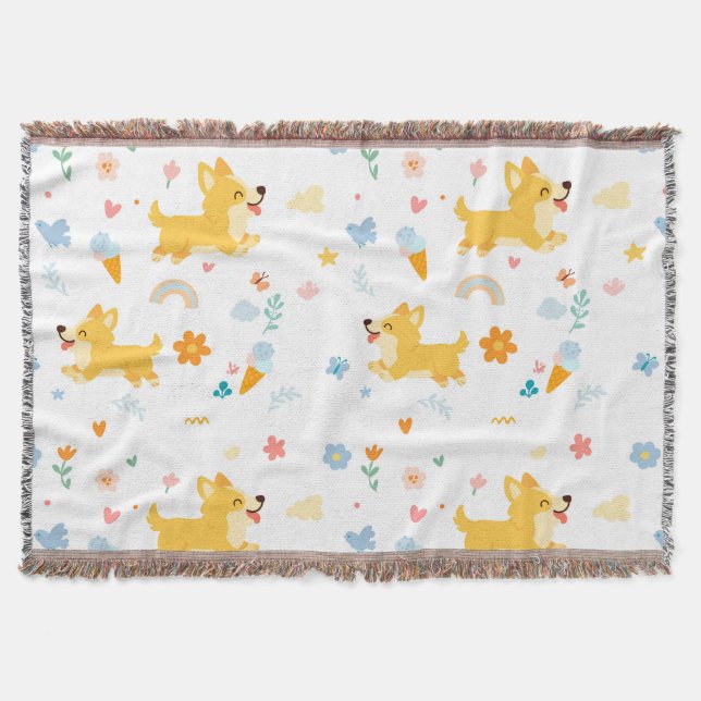 funny cartoon corgis dogs filt (Framsidan)