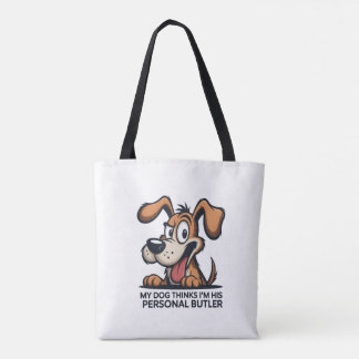 Funny Cartoon Dog Butler Quote Tygkasse