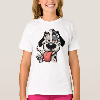 funny cartoon dog with its tongue hanging out t shirt