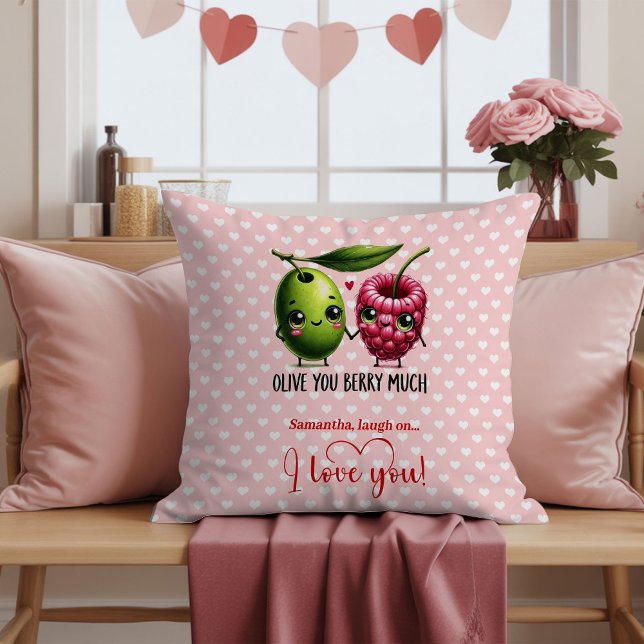 Funny Cartoon Food Valentine Pillow Personalized Kudde (Funny Cartoon Food Valentine Pillow Personalized)