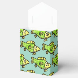 Funny Cartoon Green Fish Drawing Favor Boxes Presentaskar