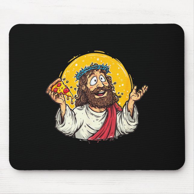 Funny Cartoon Jesus Christ With Pizza Slice Costum Musmatta (Framsidan)