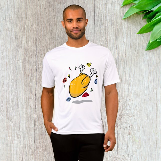 Funny Cartoon Roast Chicken Falling T Shirt (Skapare uppladdad)