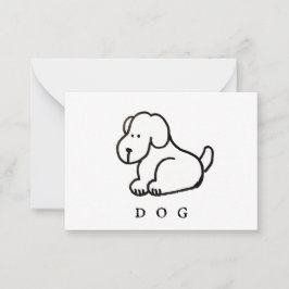 Funny Cartoon Sitting Dog Anteckningskort