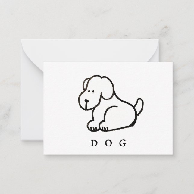 Funny Cartoon Sitting Dog Anteckningskort (Framsida)