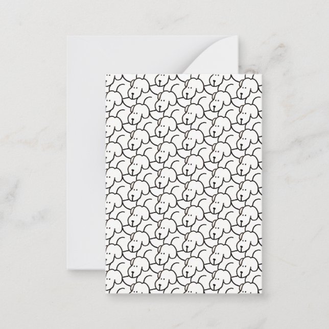 Funny Cartoon Sitting Dogs Anteckningskort (Framsida)