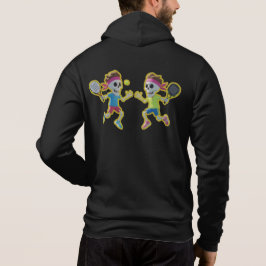 Funny Cartoon Skeletons Playing Padel Tennis – 3D  T Shirt