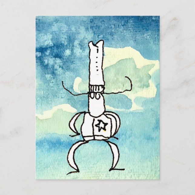 Funny Cartoon Texas Cowboy  Vykort (Framsida)