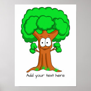 Funny Cartoon Tree Personalized  Poster