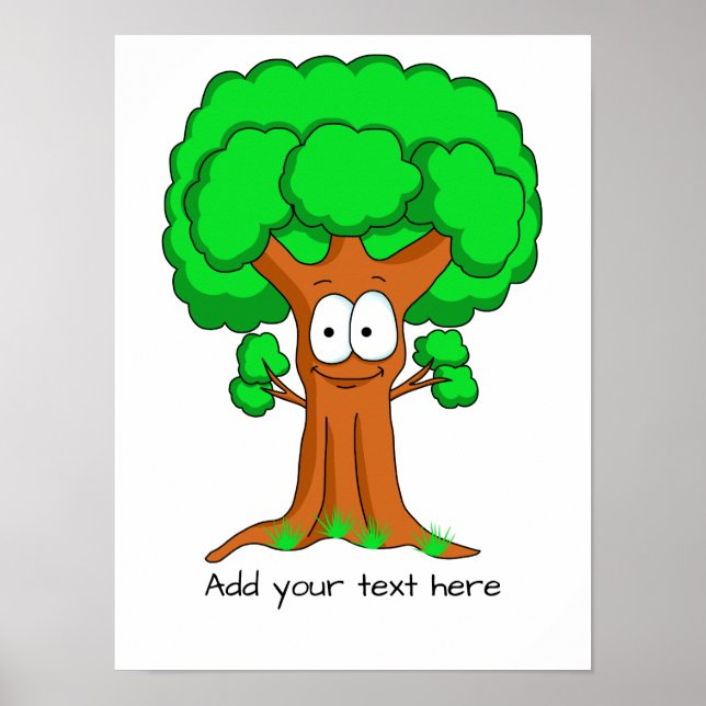 Funny Cartoon Tree Personalized  Poster (Framsidan)