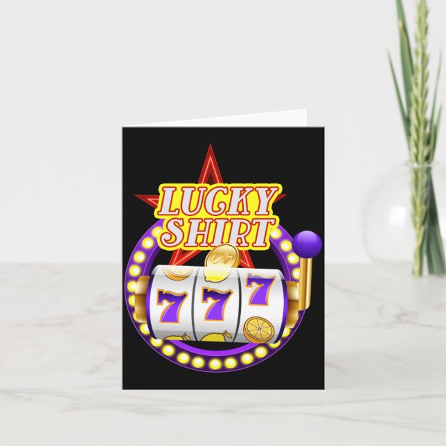 Funny Casino Slot Machine Jackt Lucky  Kort (Framsida)
