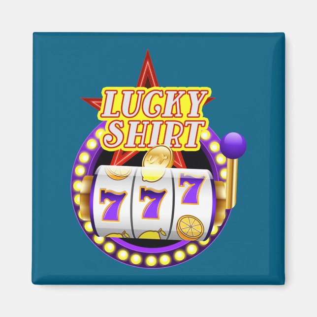 Funny Casino Slot Machine Jackt Lucky  Magnet (Framsidan)