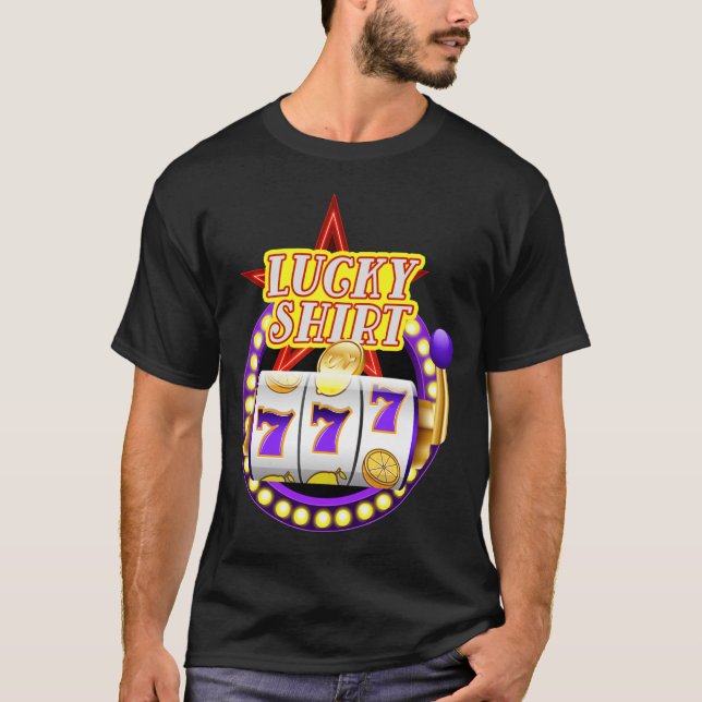 Funny Casino Slot Machine Jackt Lucky  T Shirt (Framsida)