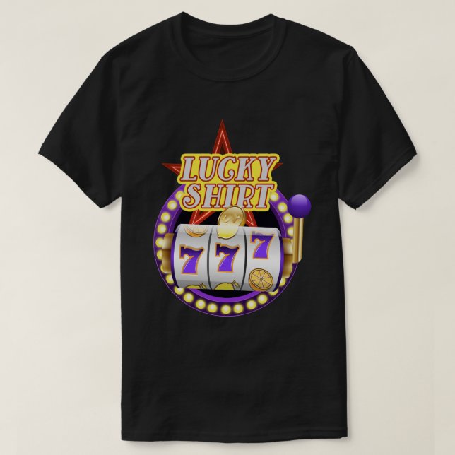 Funny Casino Slot Maskin Jackpot Lucky T Shirt (Design framsida)