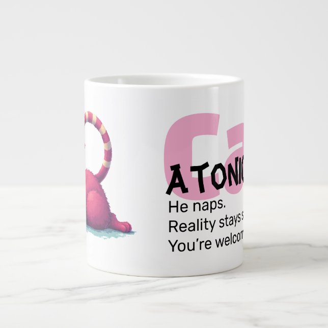 Funny Cat 20oz Mug – CatAtonic: I Nap. You Exist. Jumbo Mugg (Framsidan)