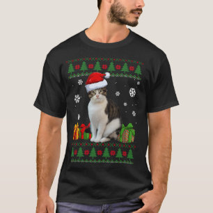 Funny Cat-älskare Cute Cat Santa Hat Ugly God jul T Shirt