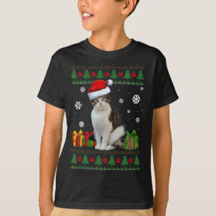 Funny Cat-älskare Cute Cat Santa Hat Ugly God jul T Shirt