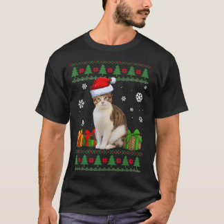 Funny Cat-älskare Cute Cat Santa Hat Ugly God jul T Shirt