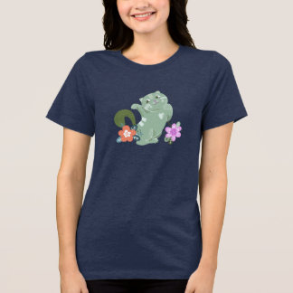 Funny Cat and Flowers T Shirt