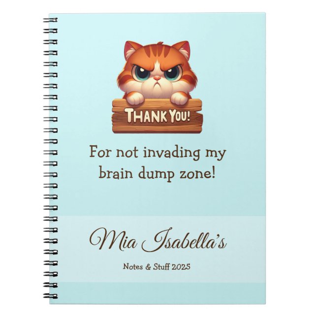 Funny Cat - Anpassadet för privata bärbara datorer Anteckningsbok (Framsidan)