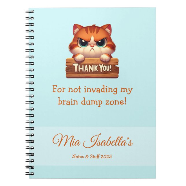 Funny Cat - Anpassadet för privata bärbara datorer Anteckningsbok (Framsidan)
