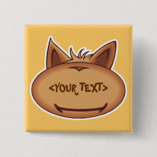 Funny Cat Ansikte,<YOUR TEXT> Knapp