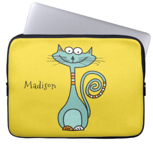 Funny Cat-användarnamn och färg laptop sleeve