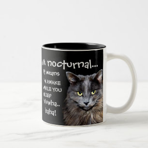 Funny Cat är NocTurn al Evil Laugh Två-Tonad Mugg
