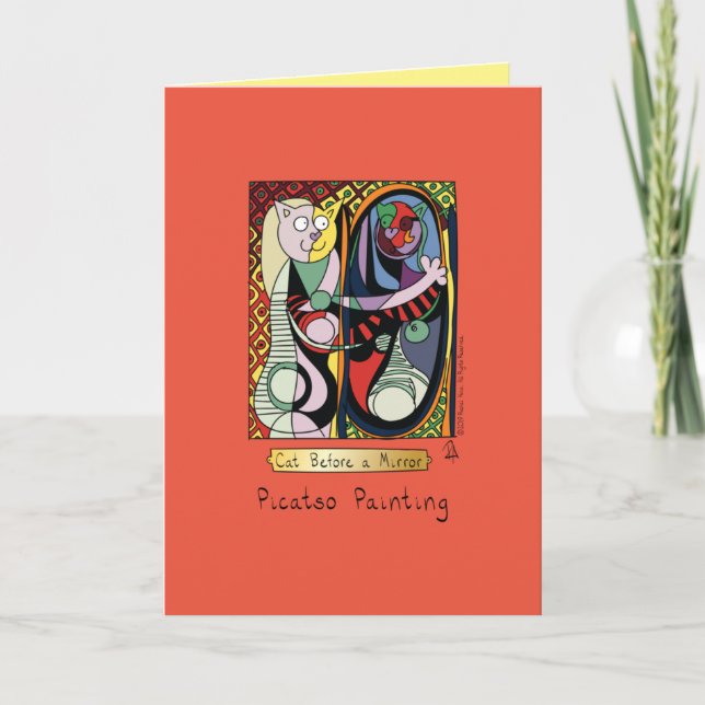Funny Cat Artist Kort (Framsida)