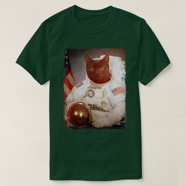Funny Cat Astronaut Måne Space Uppdrag Animal Astr T Shirt (Design framsida)