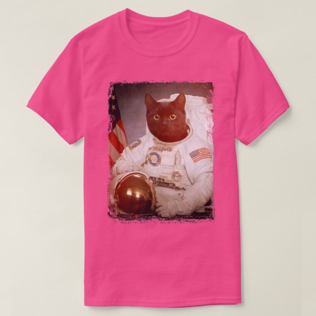 Funny Cat Astronaut Måne Space Uppdrag Animal Astr T Shirt (Design framsida)