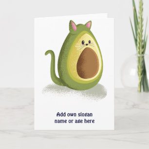 Funny Cat Avocado Cute Tonåring grafiskt Trendig G Kort