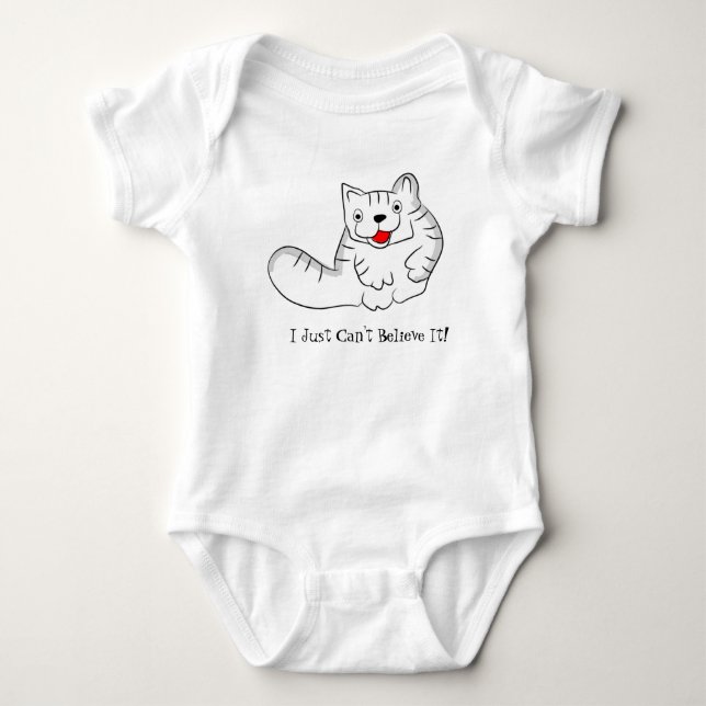 Funny Cat Baby Bodydräkt T Shirt (Framsida)