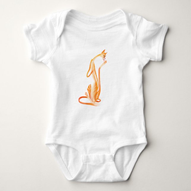 Funny Cat Baby BodyKostymer T Shirt (Framsida)