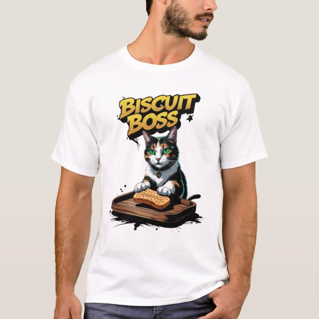 Funny Cat Bakery Biscuit Chef T Shirt (Framsida)