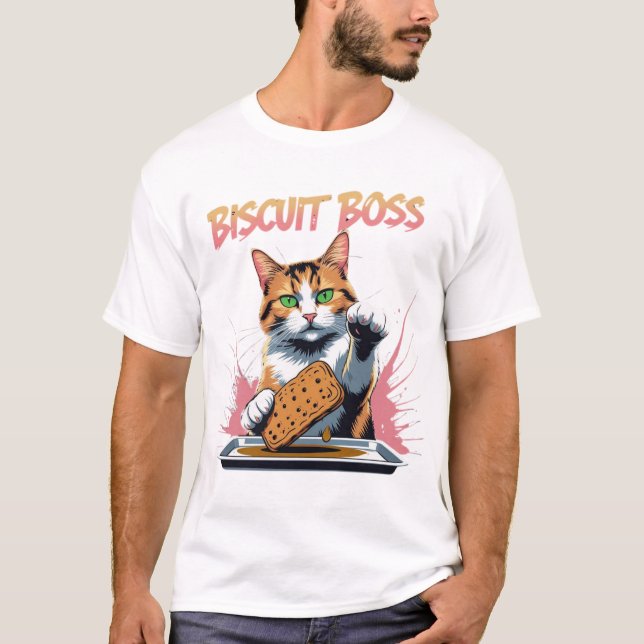 Funny Cat Bakery Biscuit Chef T Shirt (Framsida)