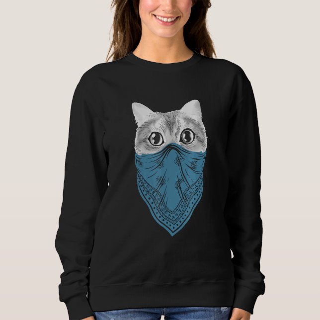 Funny Cat Bandana T Shirt (Framsida)