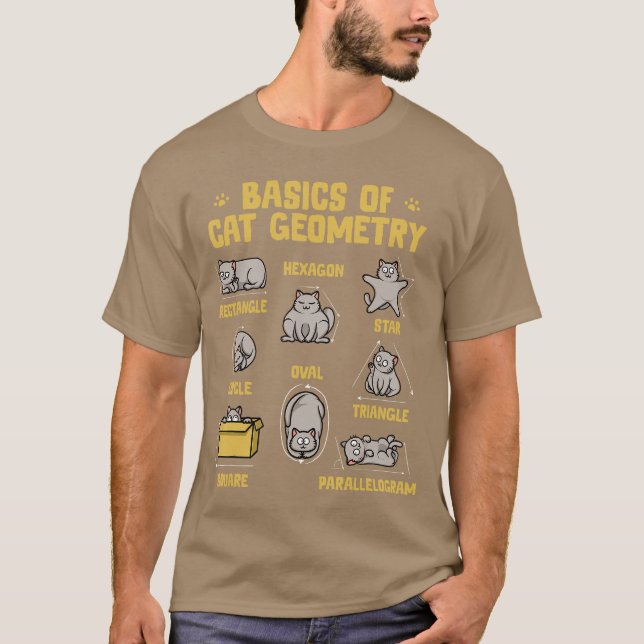 Funny Cat Basics Cat Geometry Matheacher Cat Owner T Shirt (Framsida)
