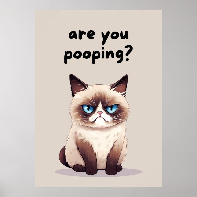 Funny Cat Bathroom Humor Poster (Framsidan)